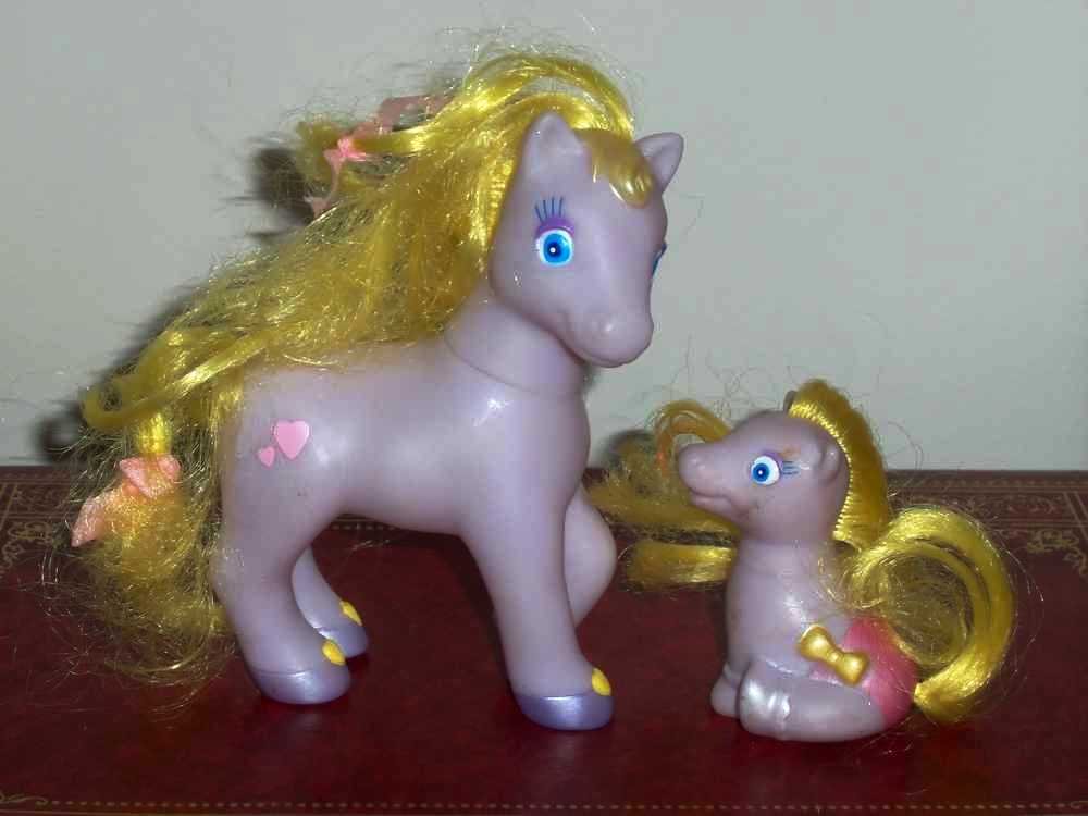 Tara Toys Light Purple Mother and Baby Ponies Loose Used