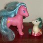 Tara Toys Pink Mother and Whites Baby Ponies Loose Used