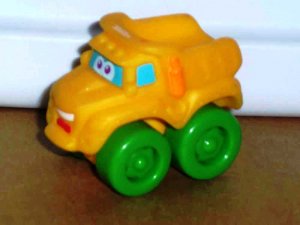 Playskool Tonka Wheel Pals Mini Yellow with Green Wheels Dump Truck Loose Used