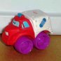 Playskool Wheel Pals Mini Red and White Ambulance Truck with Purple WheelsLoose Used