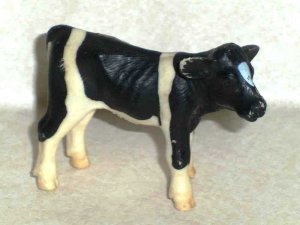 Schleich Cow Holstein Calf #13139 Plastic Toy Animal Loose Used Damaged