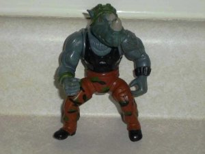 Teenage Mutant Ninja Turtles 1988 Rocksteady Soft Head Action Figure Playmates TMNT Loose Used