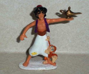 Disney Aladdin Collectible Figures Aladdin & Abu Mattel 1992 Loose Used