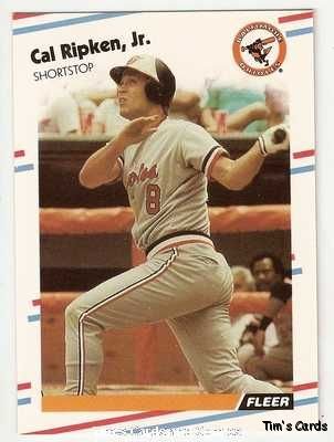 1988 Fleer Glossy #570 Cal Ripken Baseball Card Baltimore Orioles