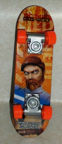Mcdonald's 2010 Star Wars Clone Wars Obi-wan Kenobi Mini Skateboard  Happy Meal Toy Loose Used