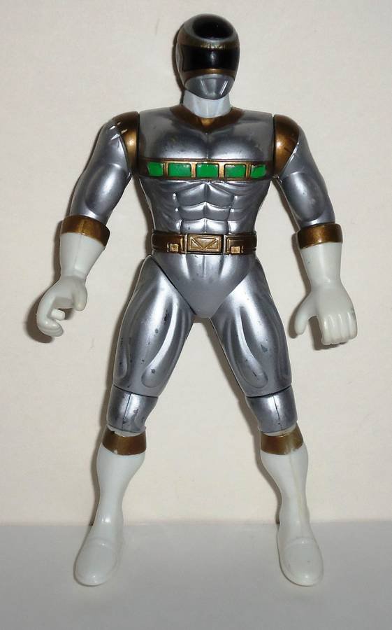 Power Rangers In Space Silver Mega Launching Power Ranger Action Figure Bandai 1998 Loose Used
