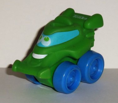 Playskool Tonka Wheel Pals Mini Green Race Car with Blue Wheels Loose Used
