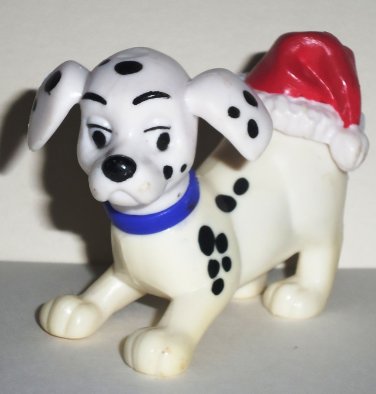 McDonald's 1996 Disney's 101 Dalmatians Dog All Fours Santa Hat on Rear Happy Meal Toy Loose