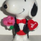 Peanuts Snoopy Whitman's Valentine's Day Tuxedo Heart Box Flowers PVC Figure Loose Used