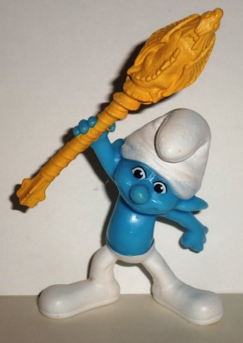 McDonald's 2011 Smurfs Clumsy Smurf PVC Figure Happy Meal Toy  Loose Used