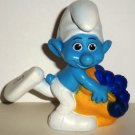 McDonald's 2011 Smurfs Greedy Smurf PVC Figure Happy Meal Toy  Loose Used