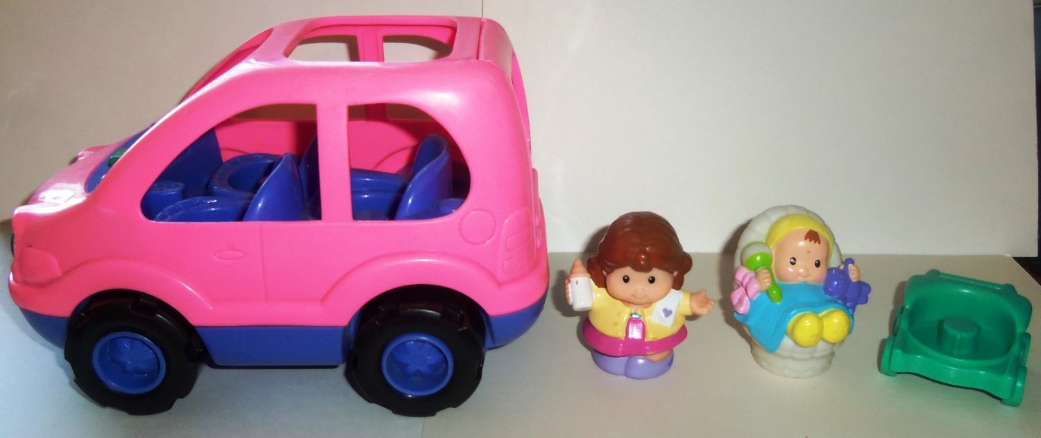 Fisher-Price #77607 Little People Melody the Mini Van w/ Figures Loose Used