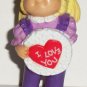 Cabbage Patch Kids 1984 Blond Girl with Valentine & Purple Outfit PVC Figurine Loose Used
