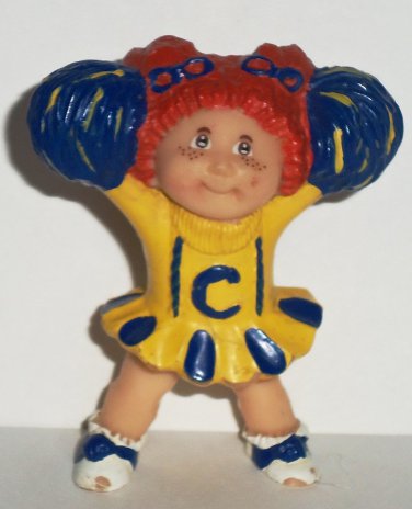 Cabbage Patch Kids 1984 Red Haired Girl Cheerleader in Yellow Outfit PVC Figurine Loose Used