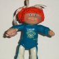 Cabbage Patch Kids 1984 Red Haired Girl in Blue & White Outfit Poseable Figure Loose Used