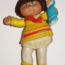 Cabbage Patch Kids 1984 Brown Haired Girl in Yellow Dress Poseable Figure Loose Used