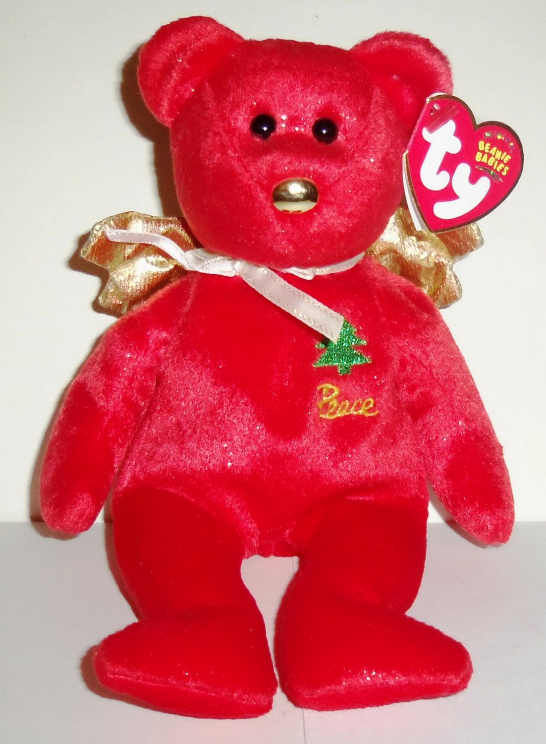 TY Beanie Babies Gift Peace Red Hallmark Gold Crown Exclusive w/ Swing ...
