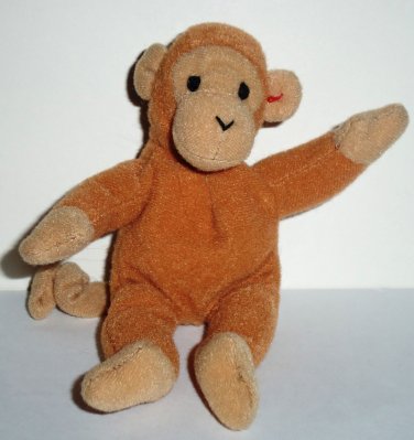 McDonald's 1998 Ty Teenie Beanie Babies Bongo the Monkey Happy Meal Toy No Swing Tag Loose Used