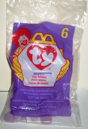 McDonald's 1998 Ty Teenie Beanie Babies #6 Happy the Hippo Happy Meal Toy in Original Packaging