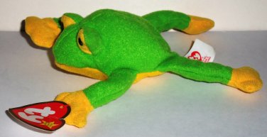 McDonald's 1999 Ty Teenie Beanie Babies Smoochy the Frog Happy Meal Toy Damaged Swing Tag Loose Used