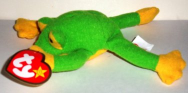 McDonald's 1999 Ty Teenie Beanie Babies Smoochy the Frog Happy Meal Toy with Swing Tag Loose Used