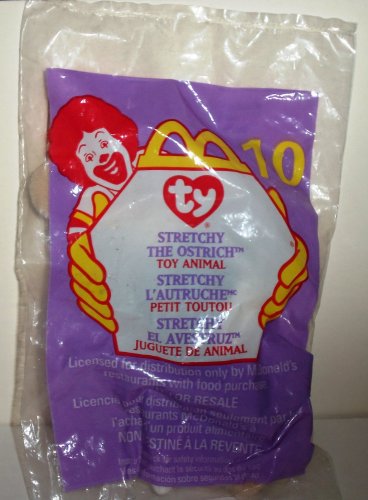 McDonald's 1999 Ty Teenie Beanie Babies Stretchy the Ostrich Happy Meal Toy in Original Packaging