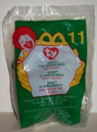McDonald's 2000 Ty Teenie Beanie Babies Spike the Rhinoceros Happy Meal Toy in Original Packaging