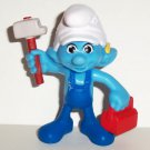 McDonald's 2013 Smurfs 2 Handy Smurf PVC Figure Happy Meal Toy  Loose Used