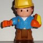 Fisher-Price Little People Construction Worker Roberto Figure Mattel 2007 Loose Used