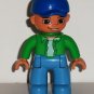 Lego Duplo Lego Ville Boy Figure w/ Blue Cap and Pants & Green Shirt Loose Used