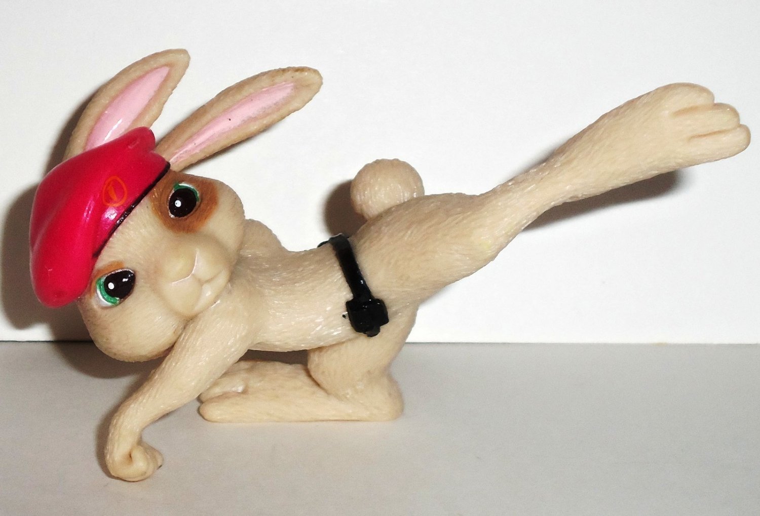 Funrise Hop the Movie Pink Beret Rabbit Kicking Figurine Loose Used.