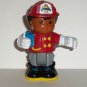 Fisher-Price Little People Michael as Fireman Poseable Figure Red Helmet Gray Pants Loose Used