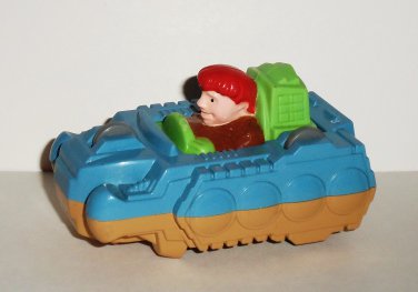 Burger King 1991 Captain Planet Flip Cars Wheeler/Duke Kukem Snowmobile Kids Meal Toy Loose Used