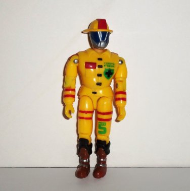 The Corps Emergency Rescue Firefighter Yellow Suit Green Logo Two Buckles Action Figure Lanard Loose