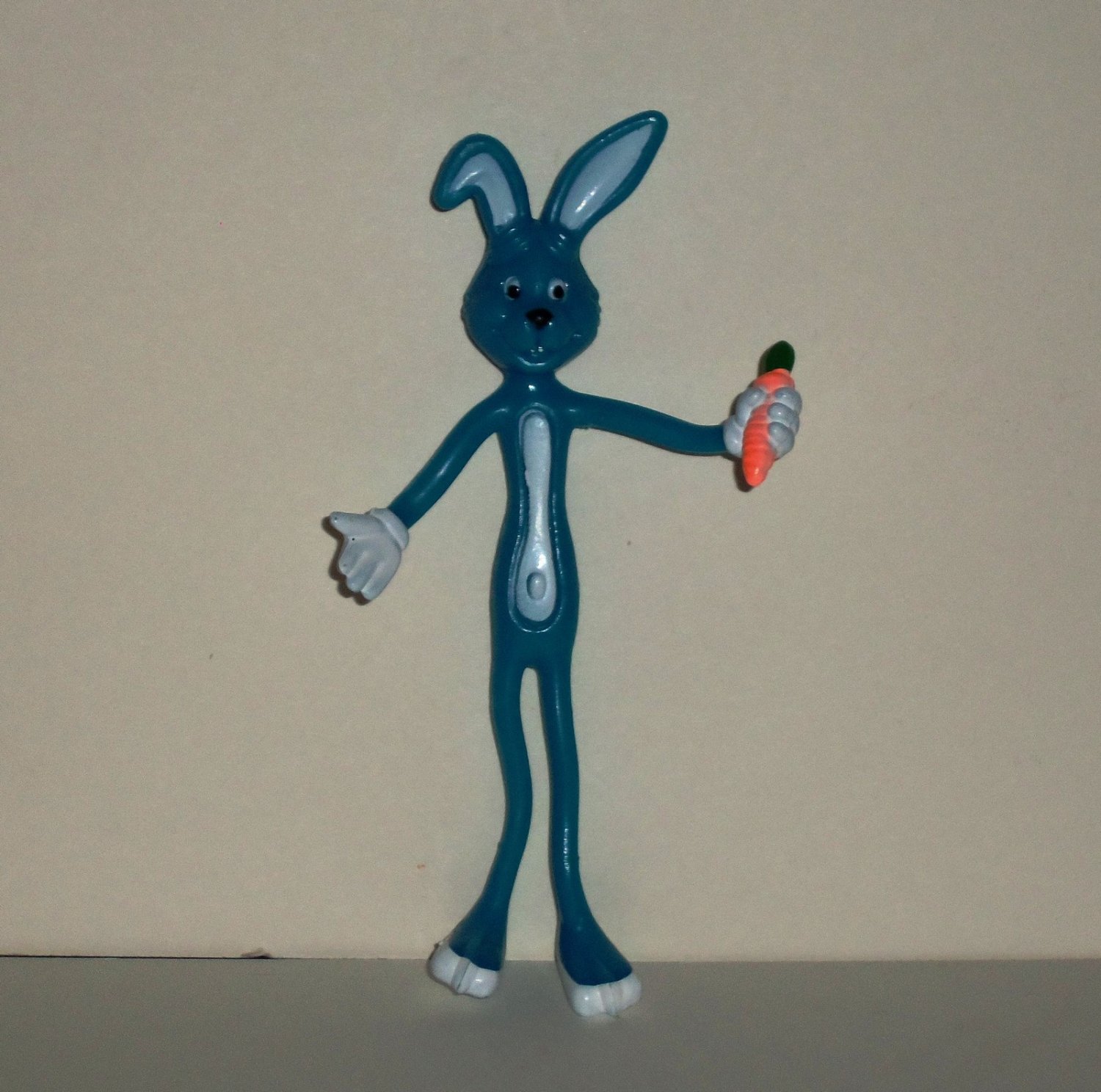 Bendable Blue Bunny Rabbit Figure Toy Loose Used