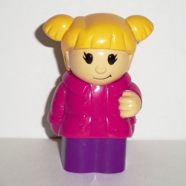 Mega Bloks Blonde Girl in Pink & Purple Outfit Figure Loose Used