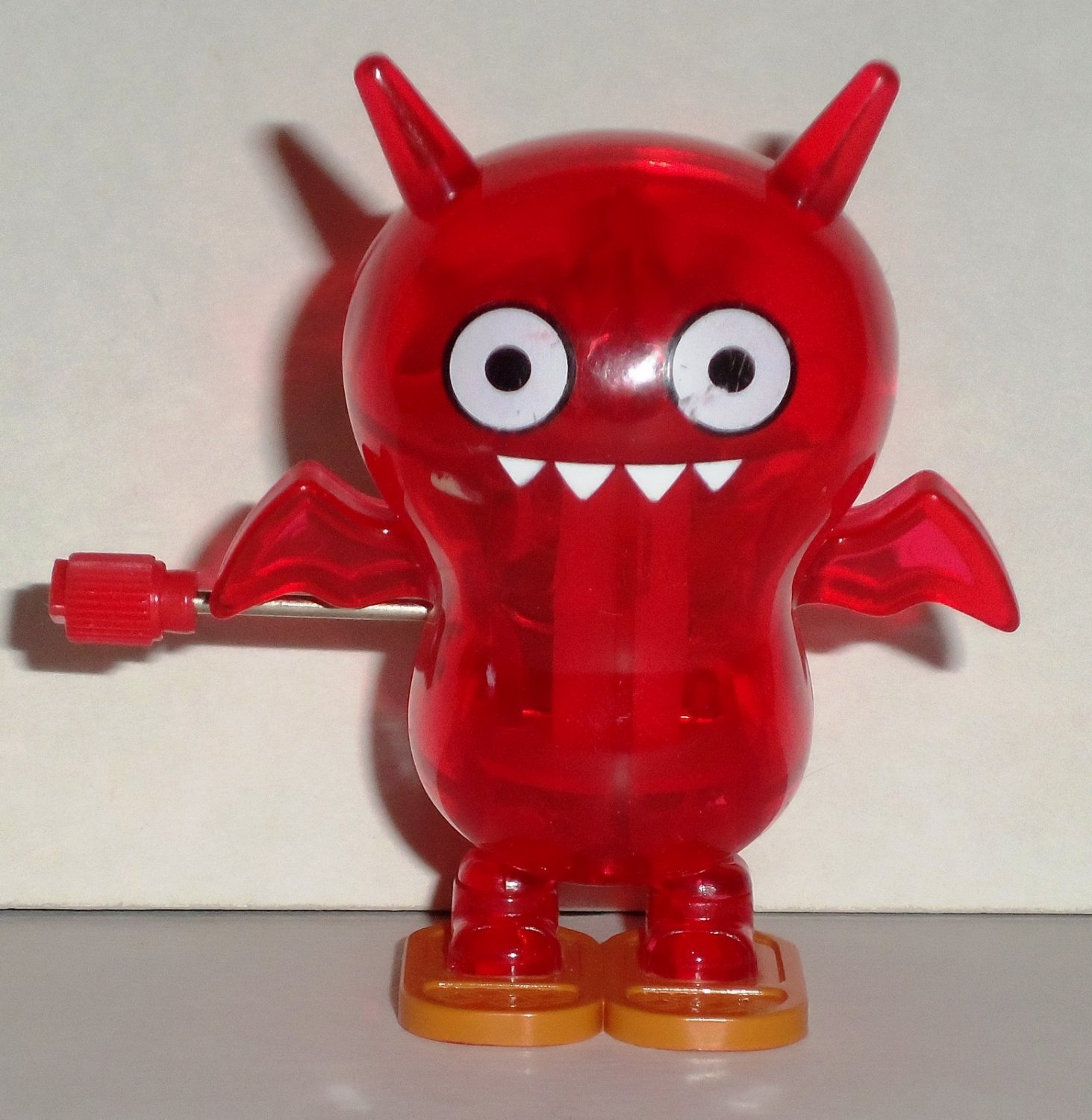 Uglydoll Wind Up Red Ice-Bat Walking Plastic Toy Loose Used