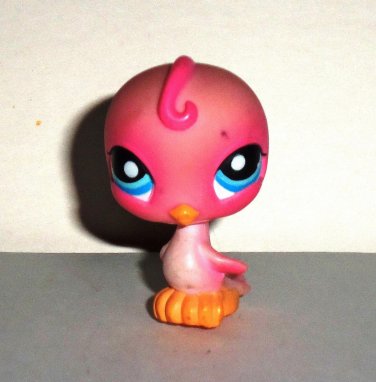 Littlest Pet Shop #205 Pink Parakeet Bird Figure Hasbro 2005 Loose Used