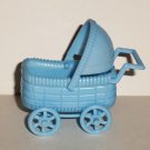 Dollhouse Blue Plastic Baby Carriage Loose Used