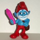 McDonald's 2013 Smurfs 2 Papa's Crystal PVC Figure Happy Meal Toy  Loose Used