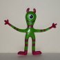 Green and Purple Alien Monster Bendy Figure Loose Used