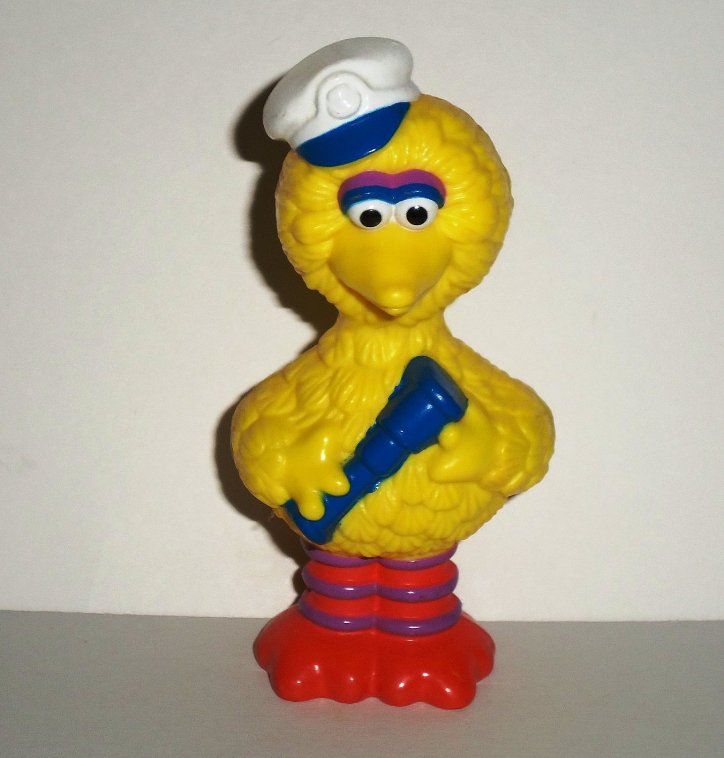 Sesame Street Big Bird Boat Captain Hollow Plastic Figure Muppets Loose ...