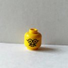 Lego Yellow Minifig Head Glasses with Moustache Pattern Loose Used