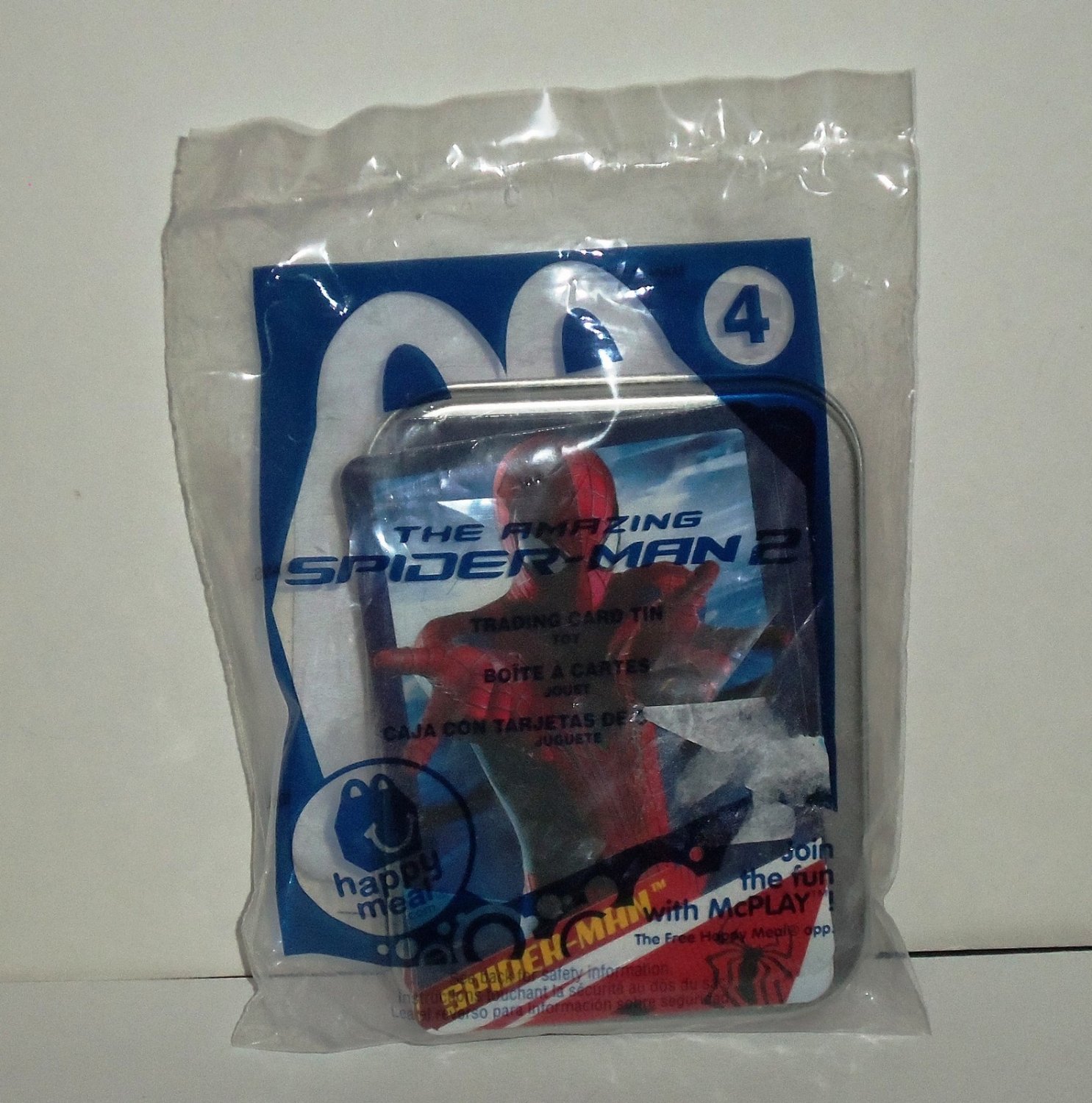 2014 SPIDERMAN CARD TIN #4 w/CARDS,The Amazing Spiderman 2,McD Happy Meal  4#5 