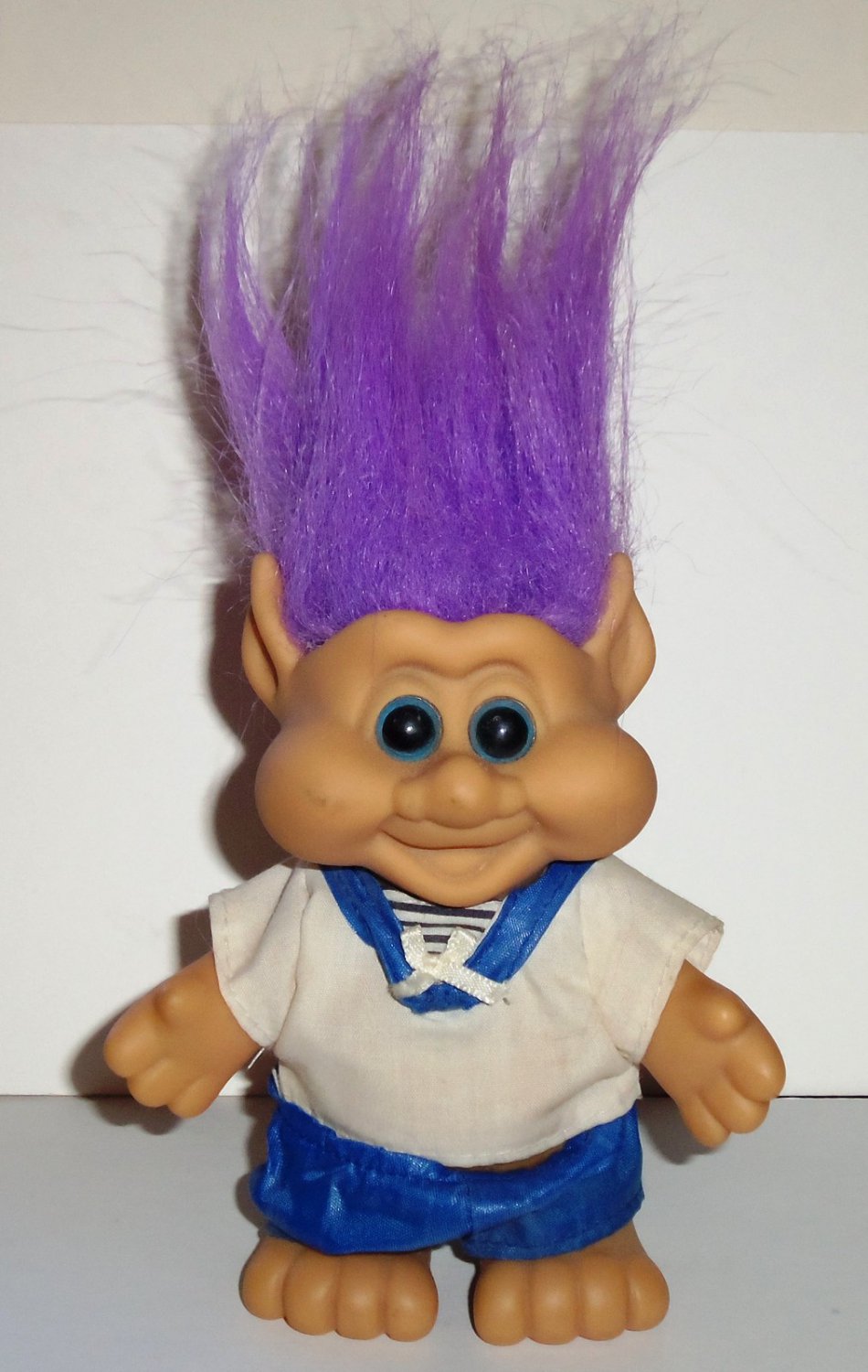 I T B 1991 5 Troll With Purple Hair Sailor Suit Doll Loose Used
