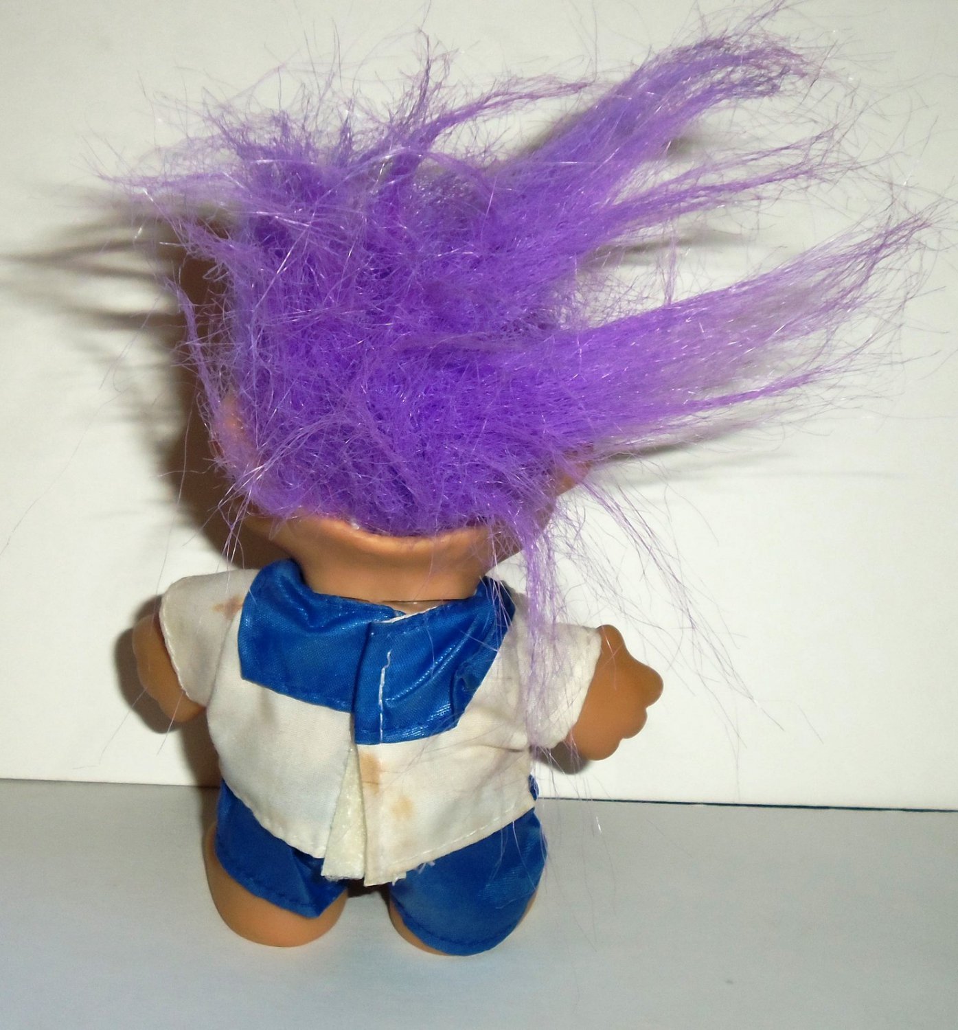 I.T.B. 1991 5" Troll with Purple Hair Sailor Suit Doll Loose Used