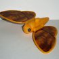Orange and Brown Plastic Toy Butterfly with Flapping WIngs Loose Used