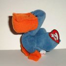 McDonald's 1998 Ty Teenie Beanie Babies Scoop the Pelican Happy Meal Toy Damaged Tag Loose Used