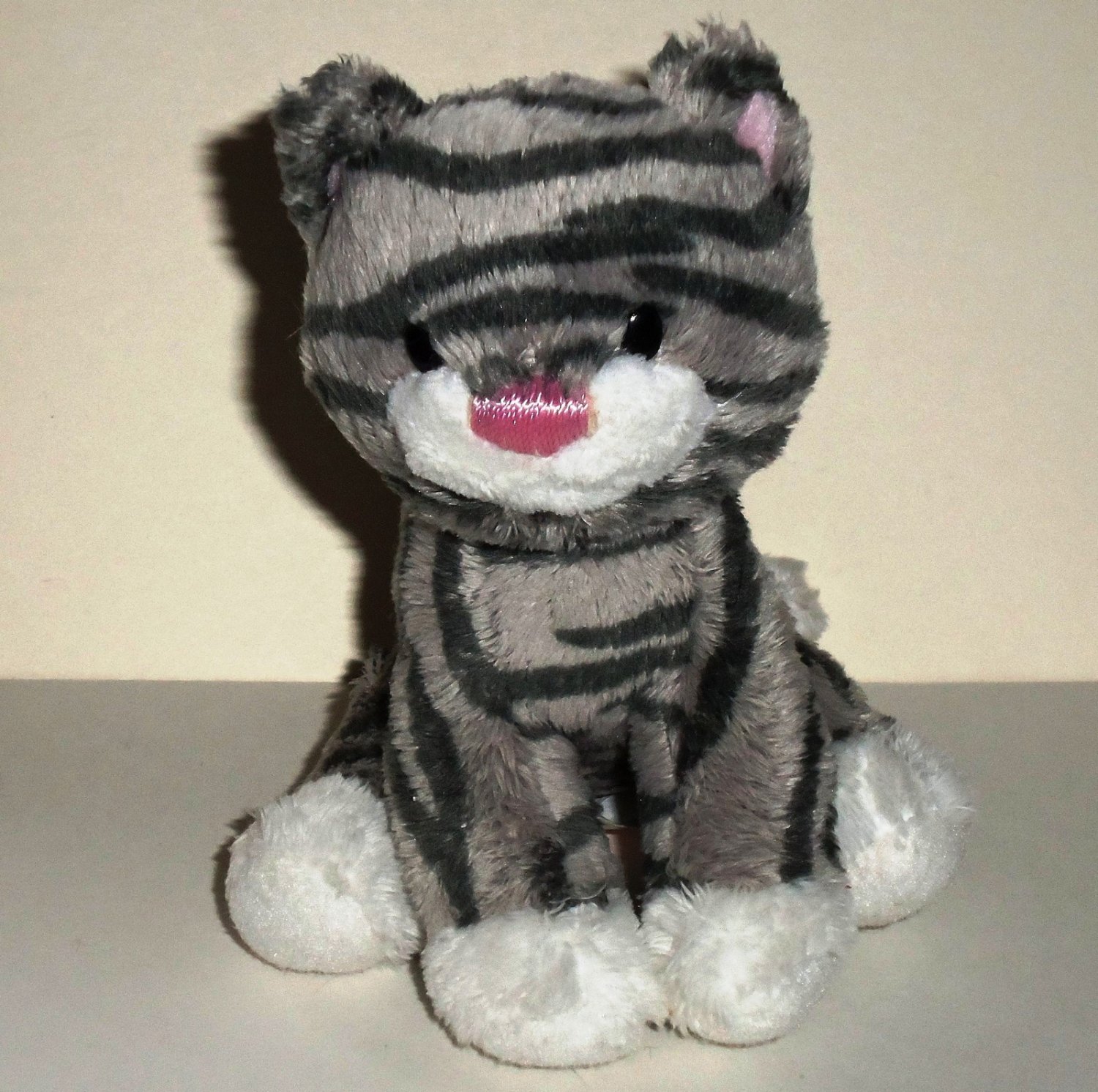 Gund Animal Chatter Meowing Kitty Cat Gray Striped Kitten Plush Loose Used