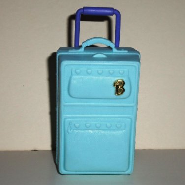 Barbie Light Blue Plastic Suitcase Mattel Pilot Luggage Bag Loose Used